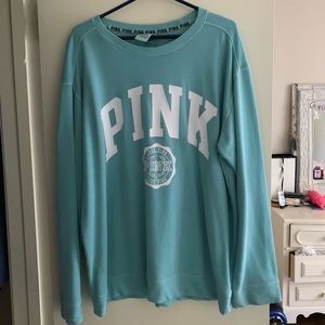 VS PINK blue sweatshirt with logo